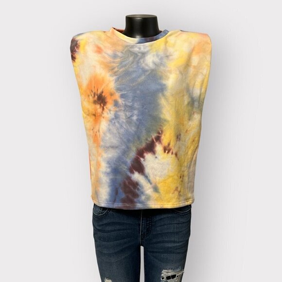 Know.One.Cares NEW Womens Medium Knit French Terry Tie-Dye Sleeveless Shirt Top - Picture 2 of 7